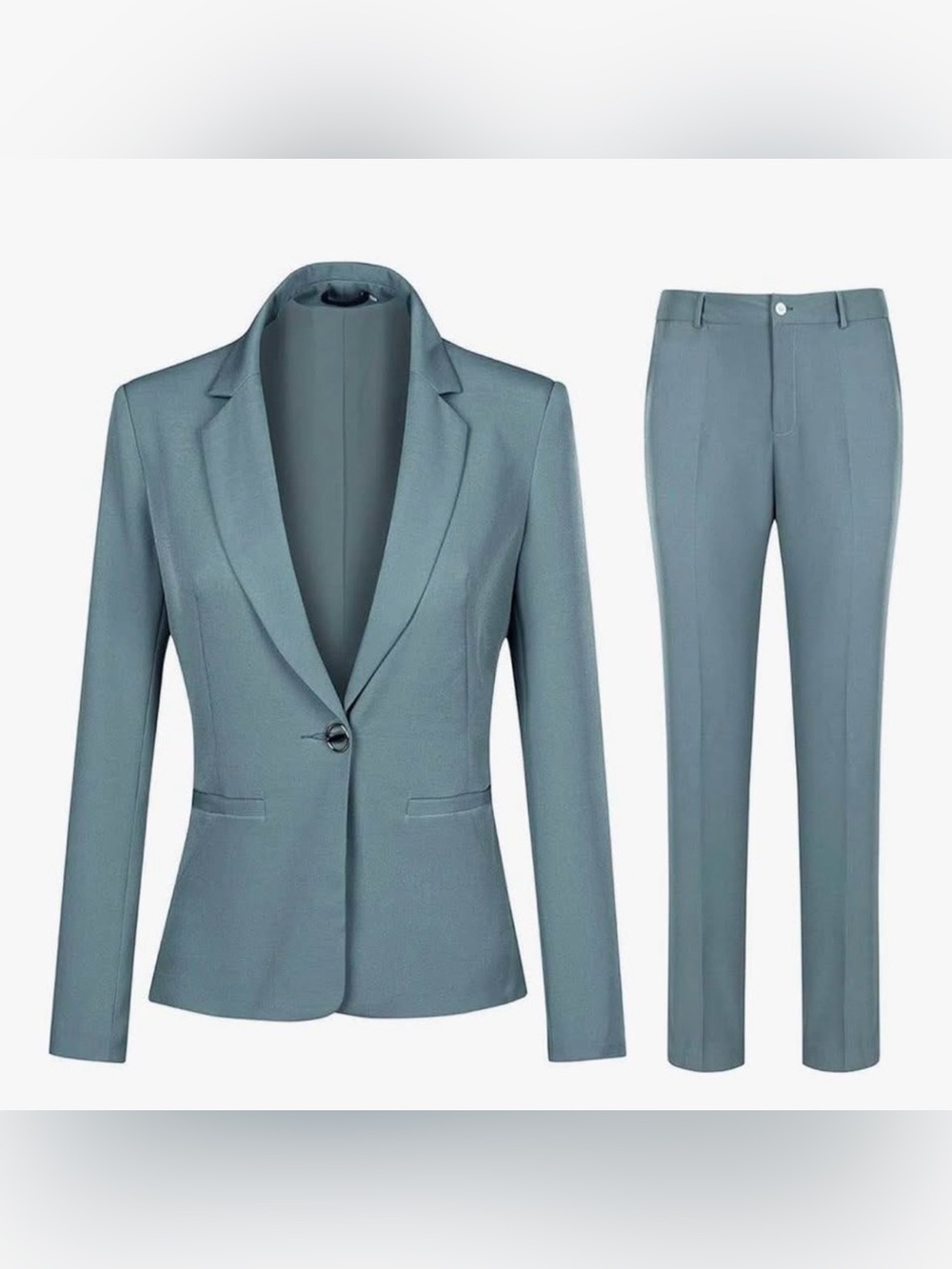 Classic Women's Teal Blazer and Pants Suit - Modern Tailored Fit